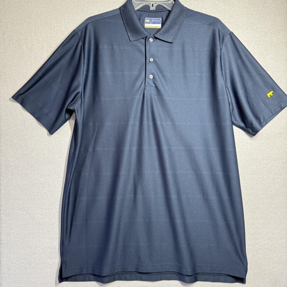 Jack Nicklaus Polo Shirt Mens Large Blue Golf Performance Moisture‎ Wicking